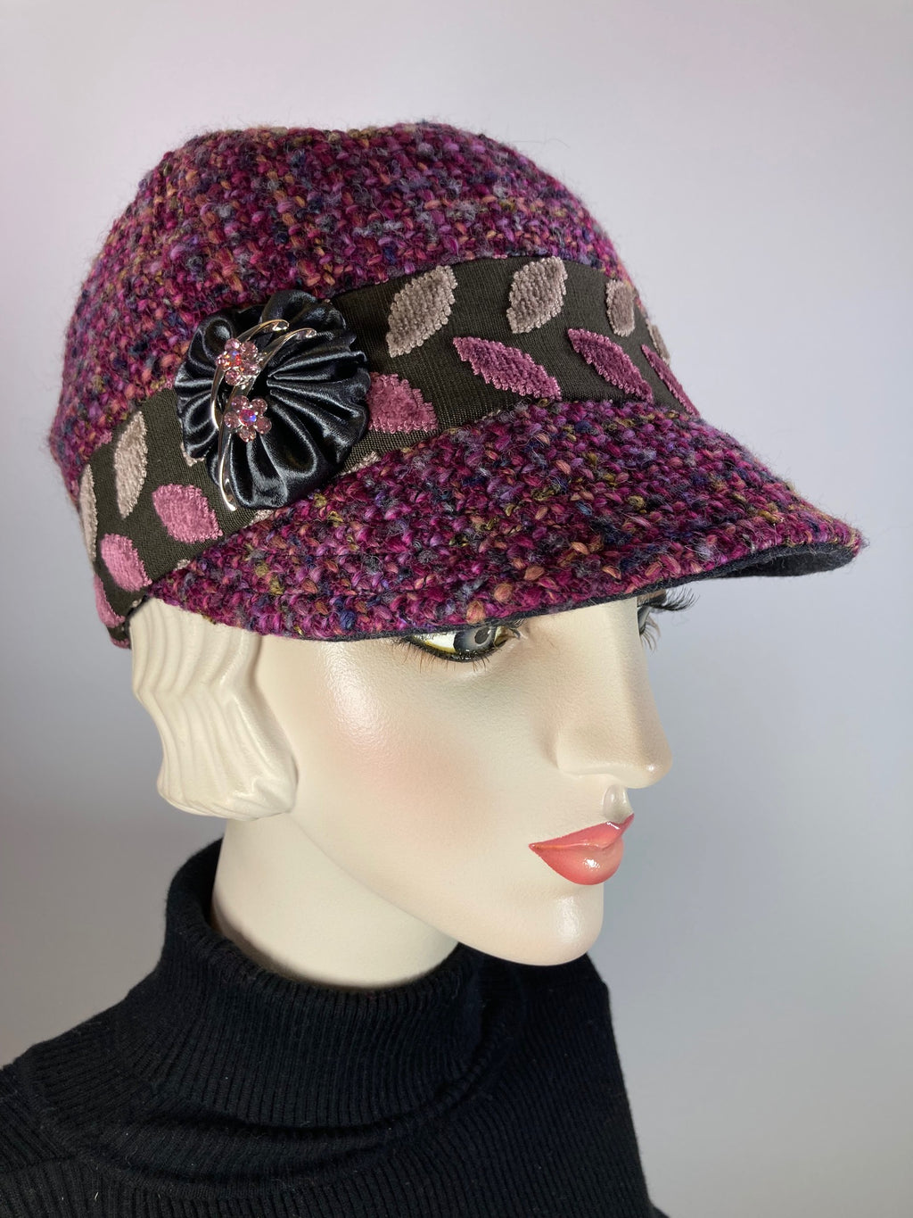Adora fedora hat - NWT 70% wool Purple space dye - gorgeous warm hue