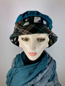 Downton Abbey Hat. Shabby chic hat. Teal black Cloche Hat. Winter buck –  What a Great Hat