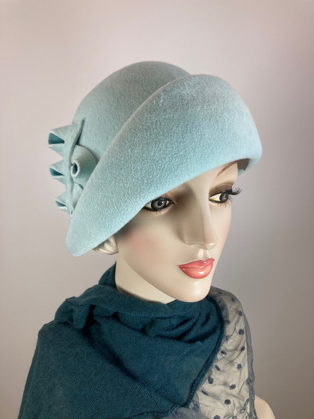 Blue cloche hat for Sue