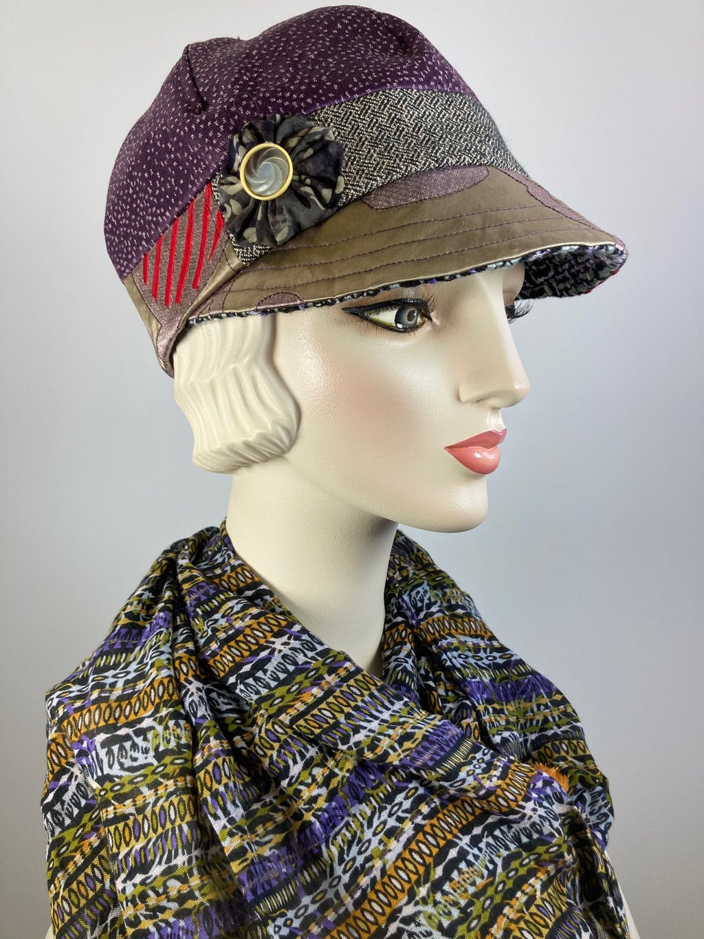 Women's winter hat baseball style. Newsboy hat purple beige red black. Casual hat ladies. Warm comfy hat. Stylish ladies soft fabric hat.