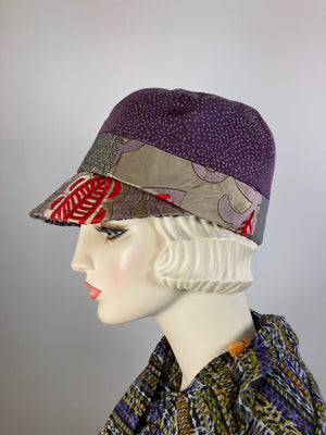 Women's winter hat baseball style. Newsboy hat purple beige red black. Casual hat ladies. Warm comfy hat. Stylish ladies soft fabric hat.