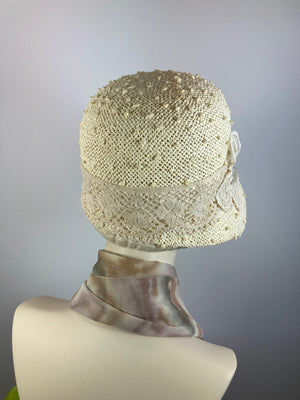 Women's 1920s Cloche Style Hat. Summer Straw Hat. Natural Straw Cloche. Women's Summer Hat. Beach Hat. Ladies Cloche. Neutral Straw Hat.