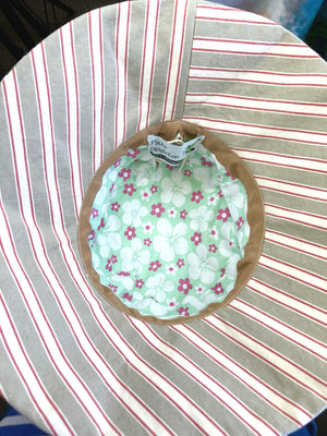 One of a kind soft floral sun hat. Handmade Wide Brim Women's Summer Sun Hat. Shabby chic  Ladies summer fabric hat. Fun Travel brim hat.