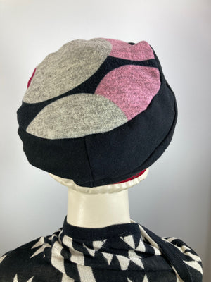Womens Comfortable Slouchy Beret. Black gray red pink Hat. Slouch Hat. Boho chic casual hat. Ladies travel hat. Stylish fabric hat.