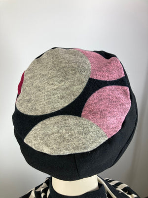 Womens Comfortable Slouchy Beret. Black gray red pink Hat. Slouch Hat. Boho chic casual hat. Ladies travel hat. Stylish fabric hat.