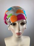 Womens Comfortable Slouchy Beret. Colorful knit polka dot Hat. Slouch Hat. Boho chic casual hat. Ladies travel hat. Stylish fabric hat.