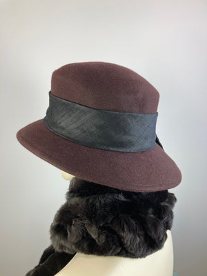 Women's Brown Mad Hatter Warm Wool Felt Hat for Winter. Ladies Winter stylish Hat, What a Great Hat. Timeless Classic brown medium brim hat