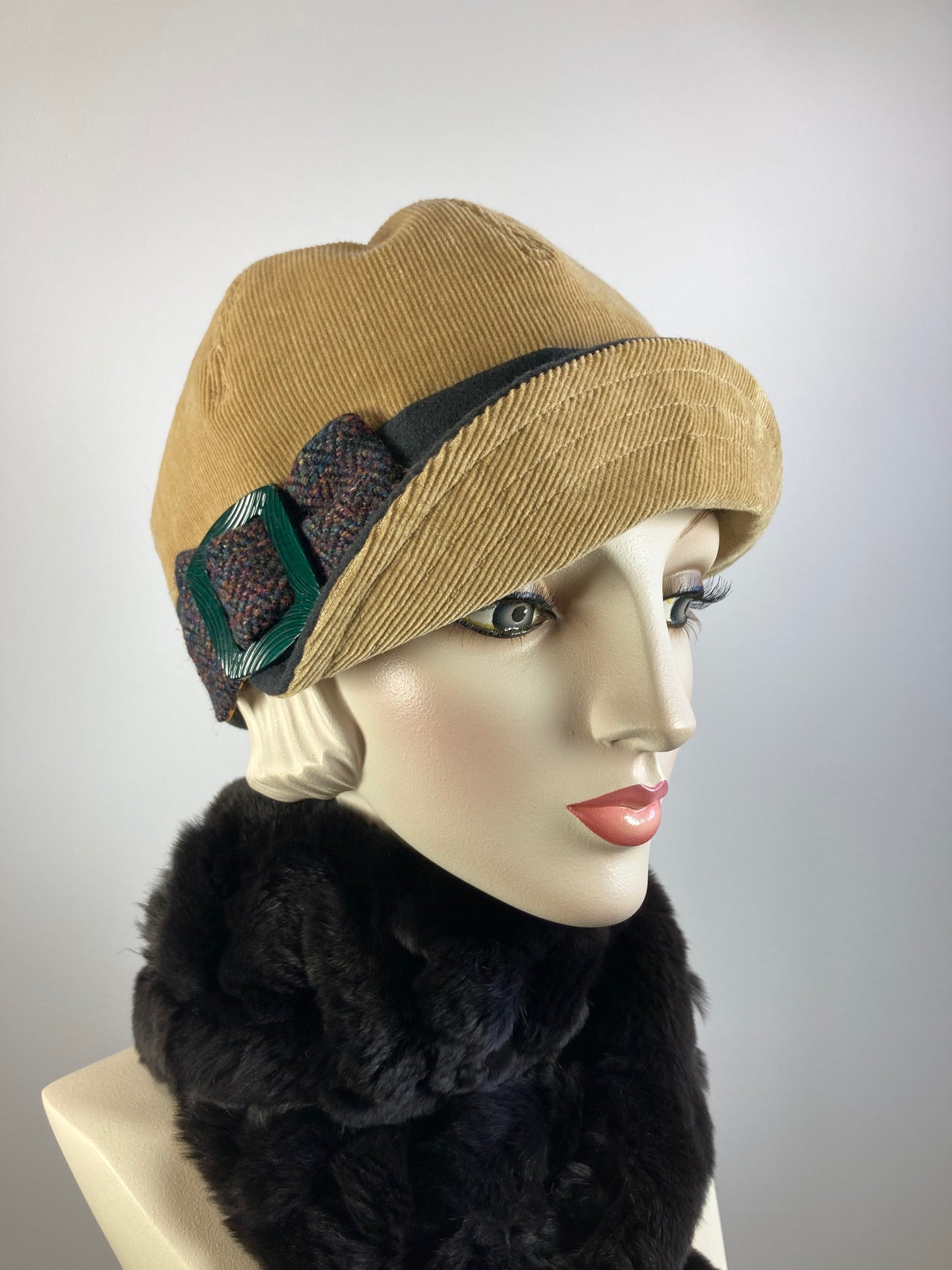 Women's winter hat baseball style. Newsboy hat Camel, Hunter Green. Casual hat ladies. Warm comfy hat. Fabric travel hat. Ladies soft hat.