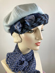 Womens Blue and Black Hat. Soft Newsboy Hat. Slouchy Newsboy Cap. Ladies Warm Winter Hat. Classic ladies paperboy hat. Cabbie hat women.
