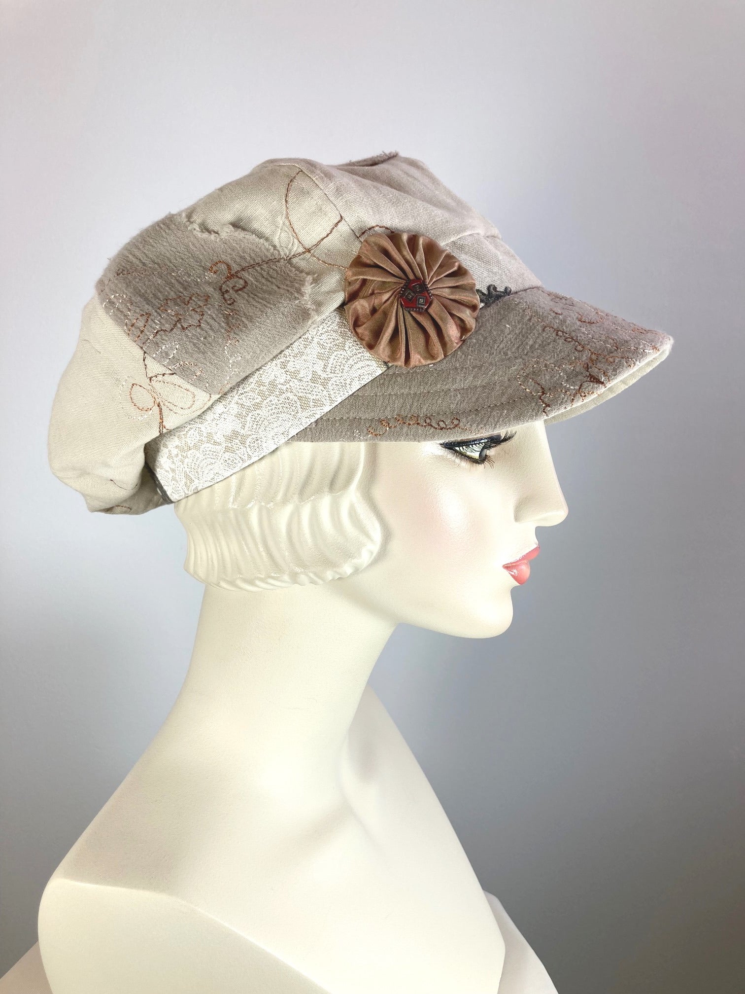 Custom newsboy hat for Toni