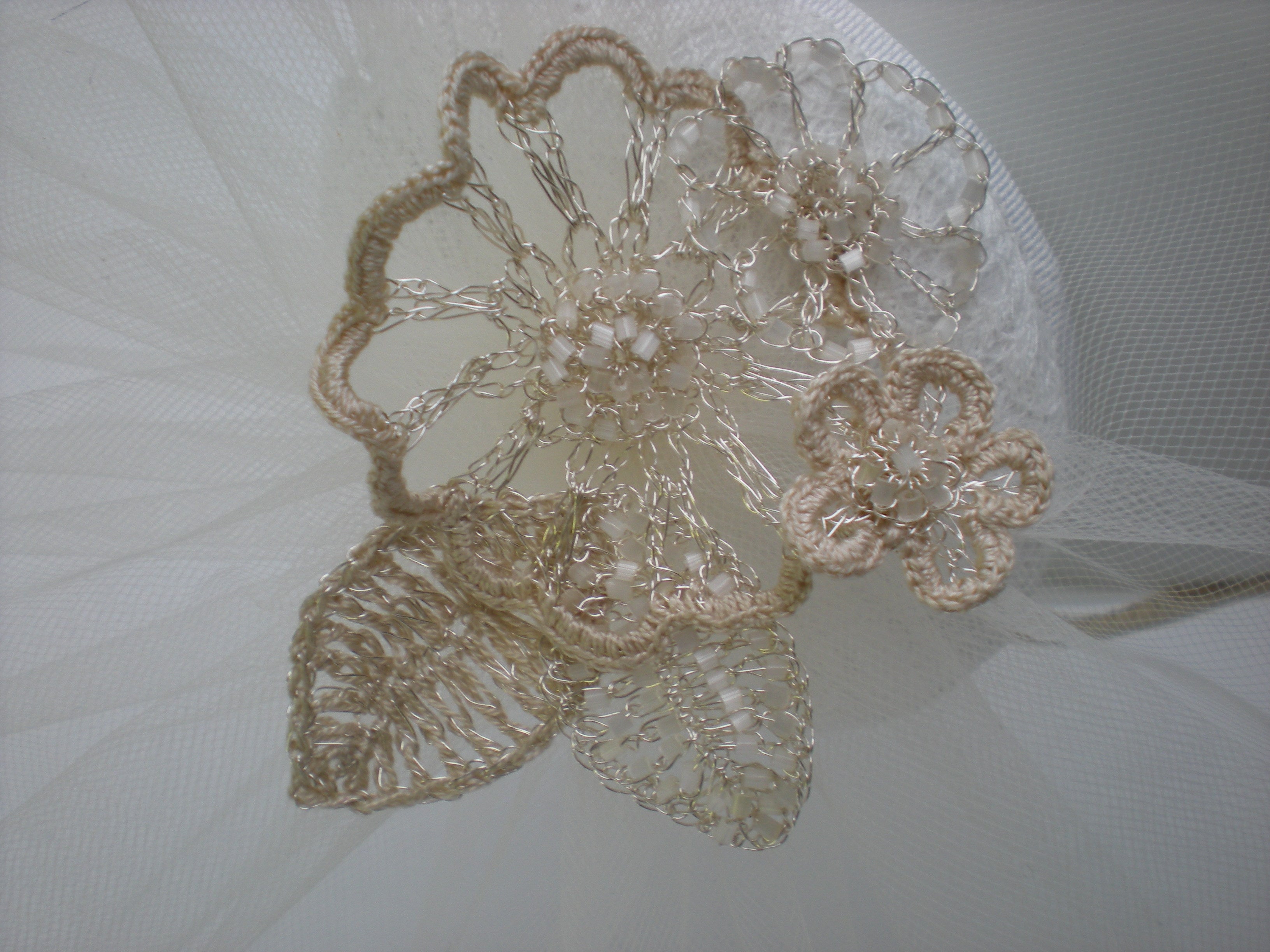 Off white Fascinator for Wedding or Spring Events