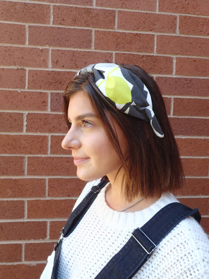 Ladies Chic Floral Turban Headband. Repurposed Fabric Headband Hat Accessory.