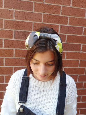 Ladies Chic Floral Turban Headband. Repurposed Fabric Headband Hat Accessory.