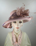 Pink Wool Felt Wide Brim Hat