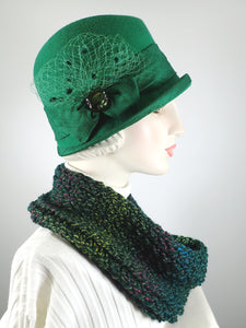 Off White Downton Abbey Cloche Hat Wool Felt Style Laura - Vintage