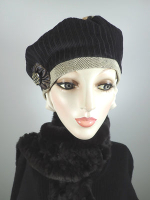 Winter Corduroy and Tapestry Beret Fall Winter Tam Hat for Women - What a Great Hat