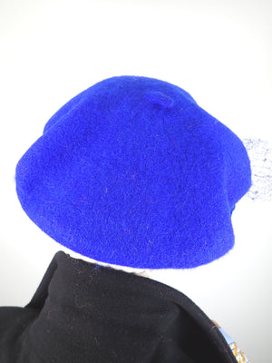 Womens royal blue Hat. Wool felt Hat. Felted Wool tam hat. Warm Winter Hat. Ladies blue Tam. Classic Beret for women. Wool beret hat.