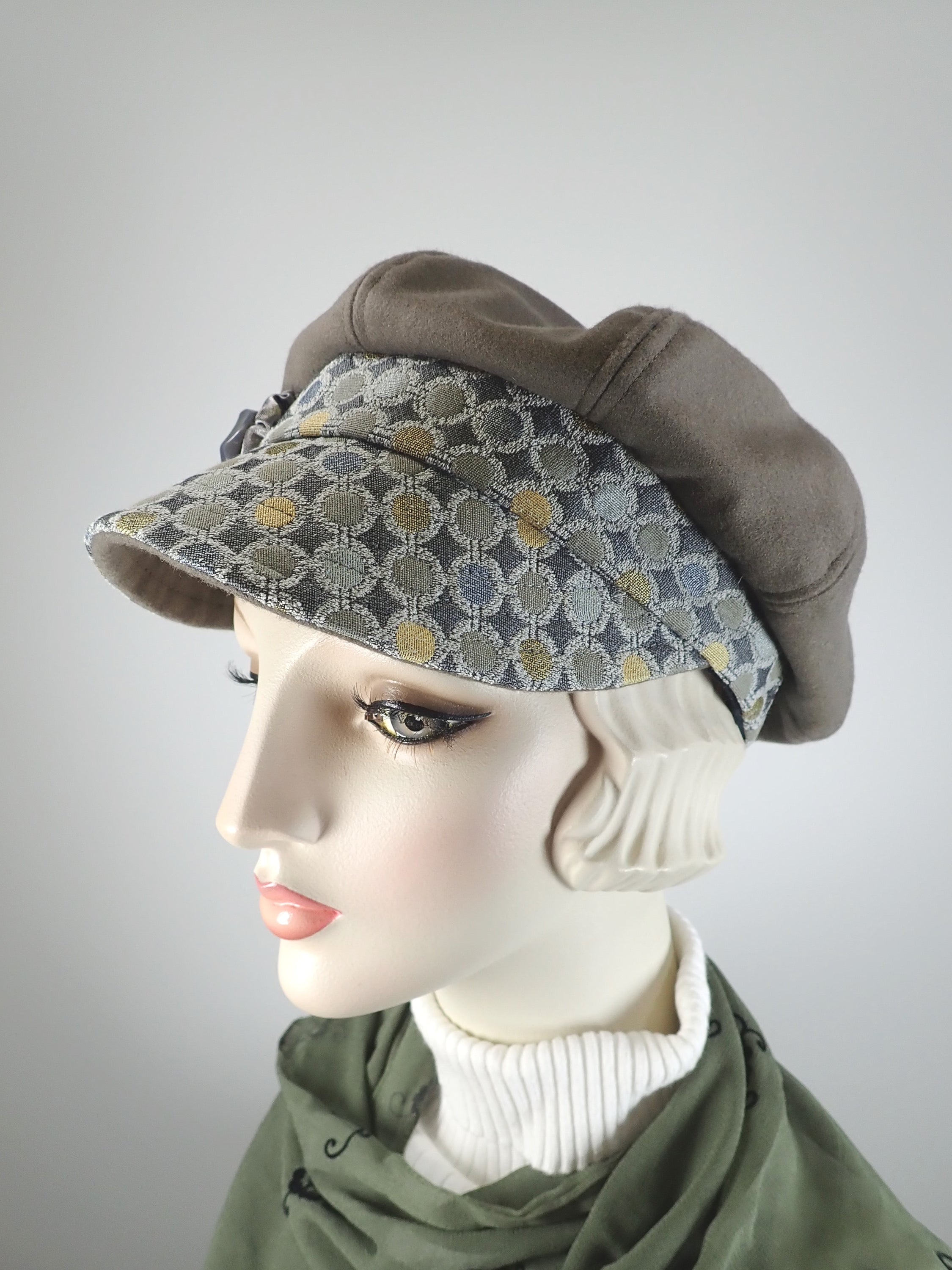 Womens casual wool ladies newsboy hat. Warm Winter Visor Hat. Eco friendly hat. Ladies soft hat. Gray blue gold winter cap