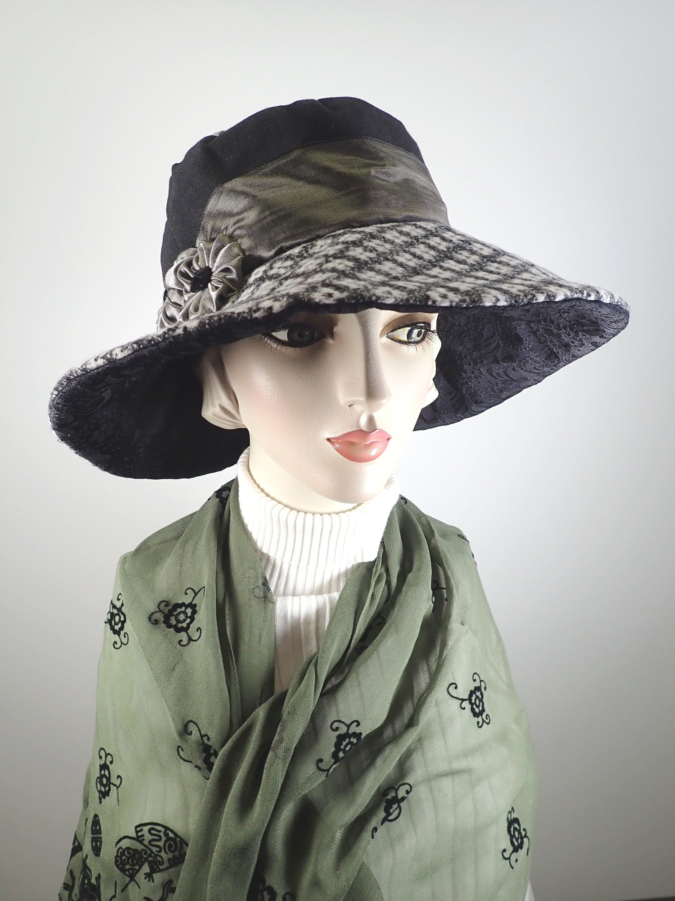 Wool Wide Brim Ladies Hat. Warm Winter Gray Hat. Neutral womens winter –  What a Great Hat
