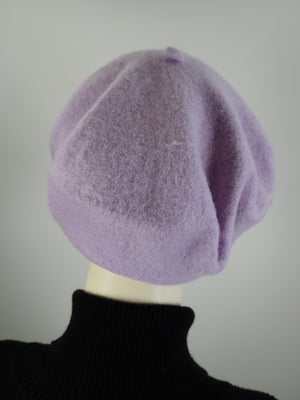 Womens Lavender and blue beret Hat. Felted Wool tam hat. Womens soft Casual Hat. Classic beret for women. Warm travel hat tam