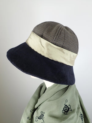 Slow Fashion Hat. Black olive medium brim Downton Abbey hat. Womens Miss Fisher cloche.  Classic brim hat.