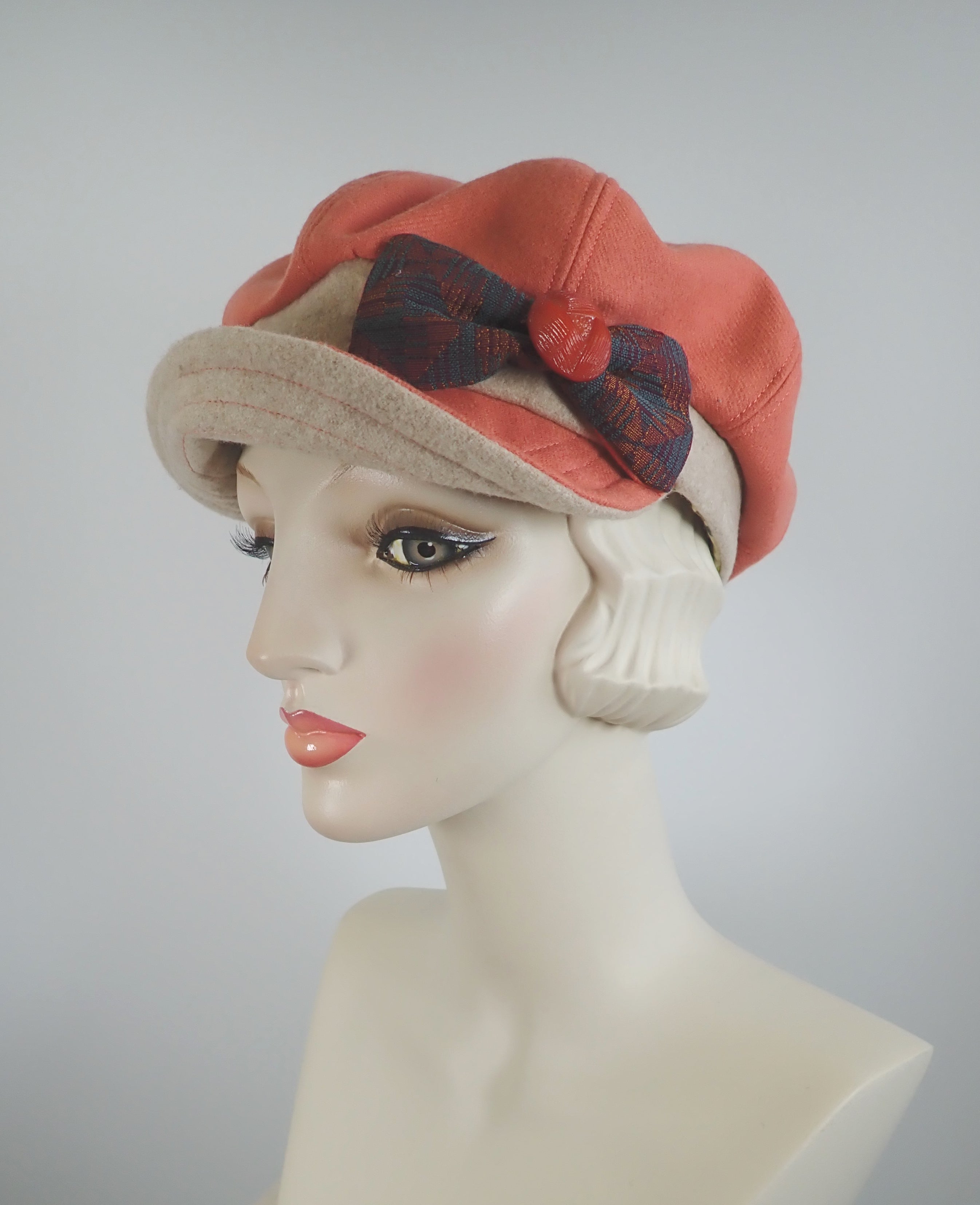 Womens Orange Cashmere Newsboy Hat, Womens Slouchy Newsboy Cap, Ladies Warm Winter Hat, What a Great Hat