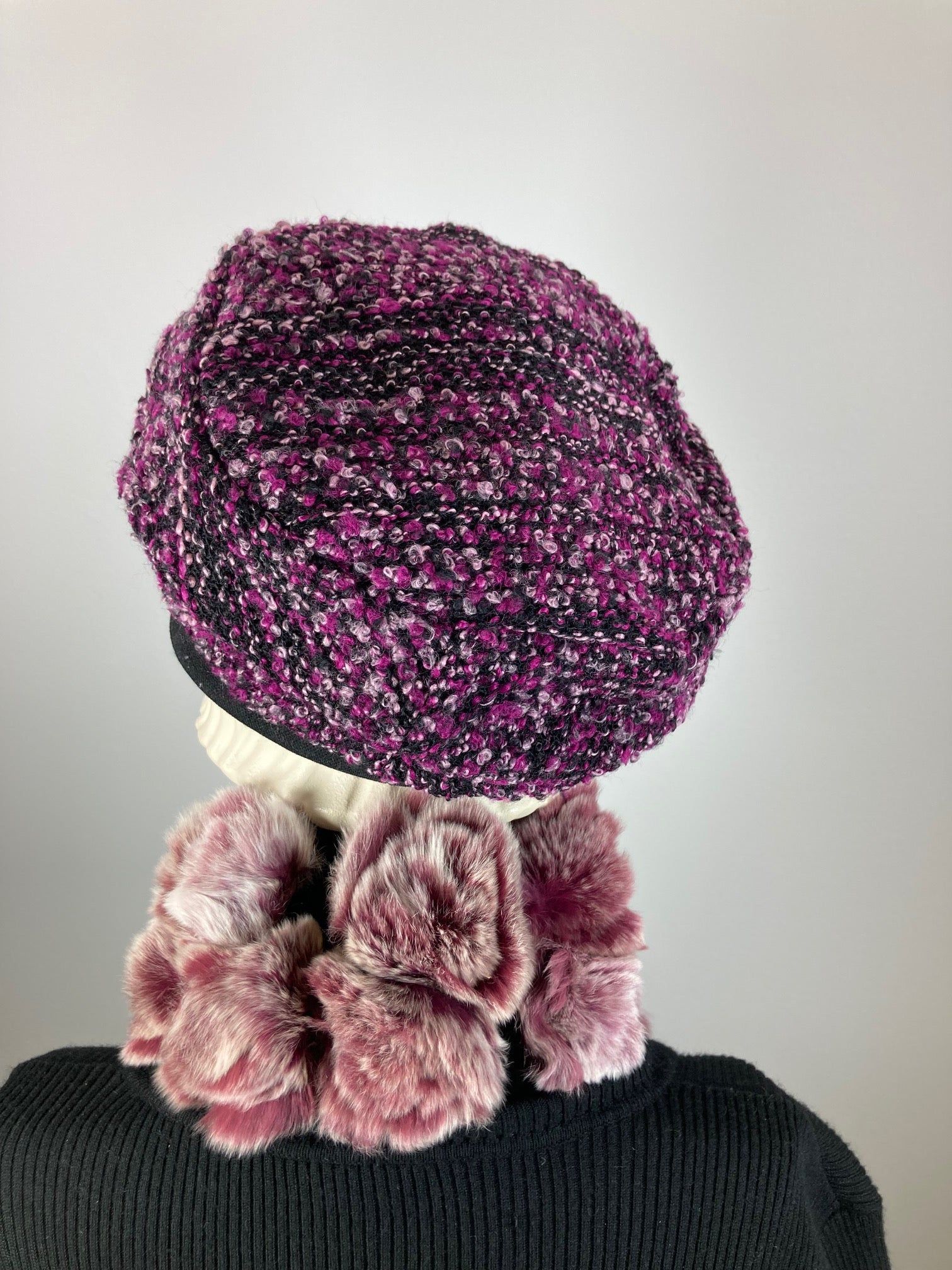 Womens Comfortable Slouchy Beret. Knit black pink burgundy Hat. Boho chic casual slouch hat. Ladies stylish travel hat.