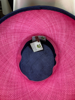 Womens Derby Hat, Pink Navy ladies hat, Kentucky Derby Hat, Summer Downturn Brim Hat, Kentucky Oaks Hat,  Ladies Tea Hat, Dressy Church Hat