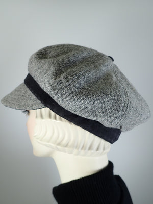 Womens Gray Hat. Soft Newsboy Hat. Slouchy Newsboy Cap. Ladies Warm Winter Hat. Sustainable fashion hat. Neutral Eco friendly hat.