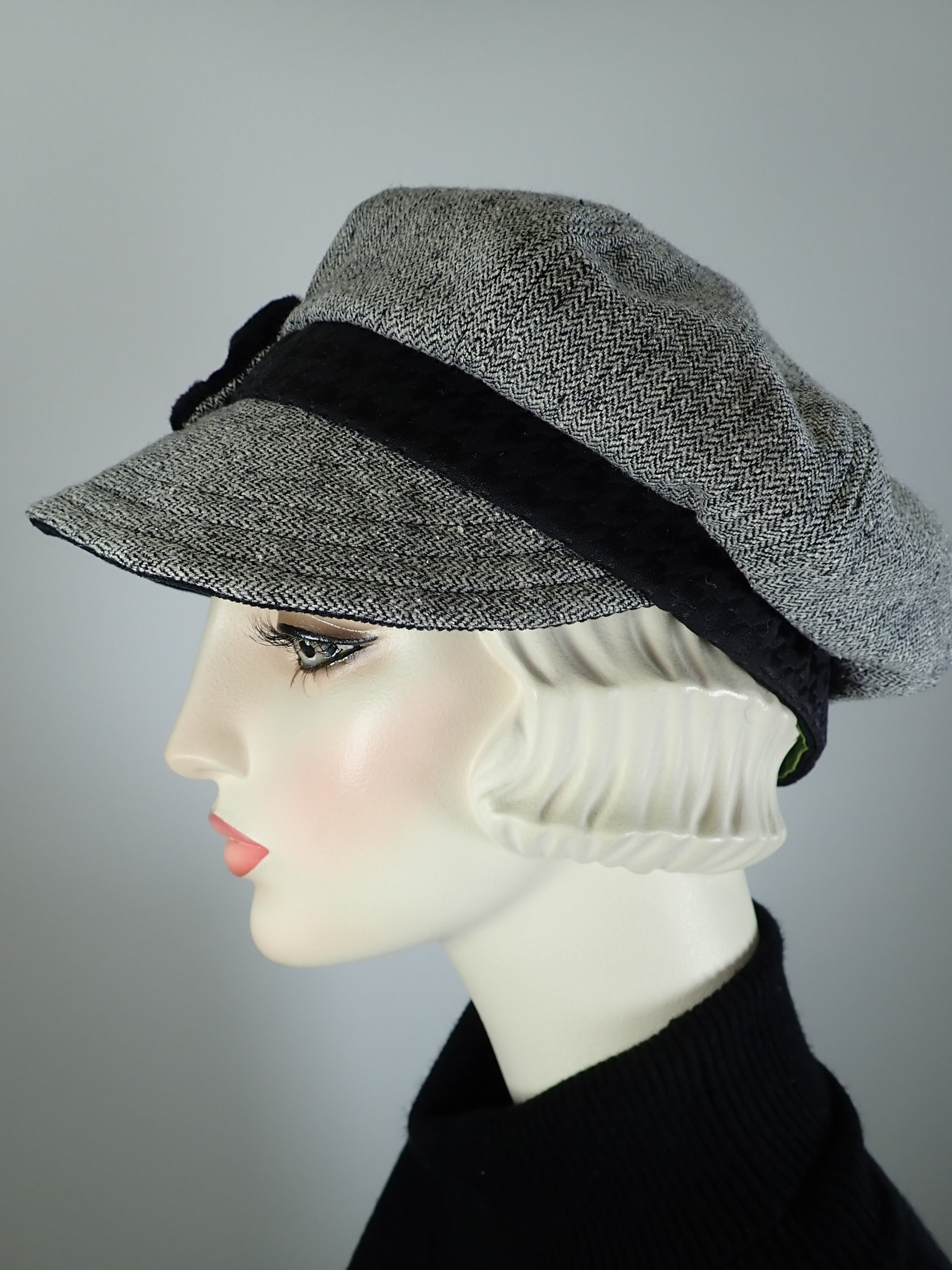 Womens Gray Hat. Soft Newsboy Hat. Slouchy Newsboy Cap. Ladies Warm Winter Hat. Sustainable fashion hat. Neutral Eco friendly hat.