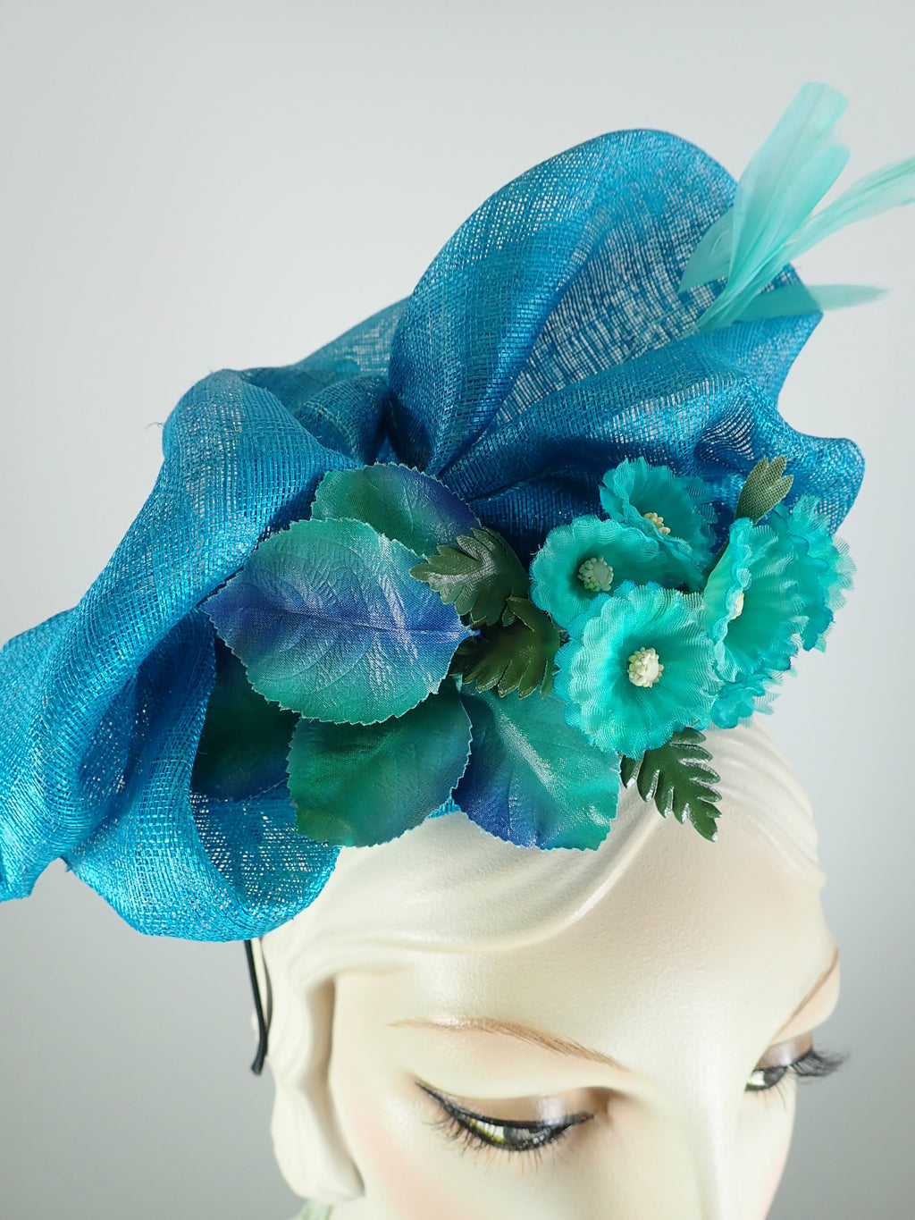 Teal Blue and Hot Pink Kentucky Derby Fascinator