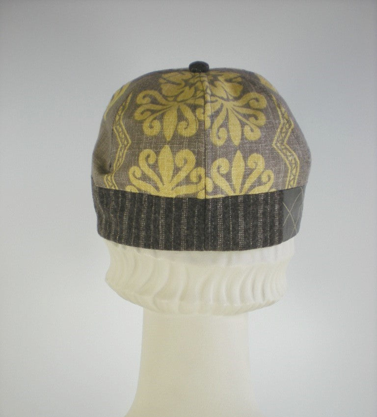 Womens Gray and Gold Cotton Summer Baseball Newsboy Cap